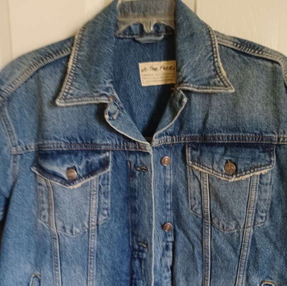 We the free Jolene distressed trucker denim jacket. - Picture 8 of 12